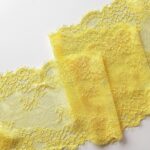 encaje elástico de pestañas amarillo para coser lencería, encaje festoneado para confeccionar sujetadores