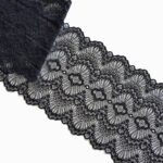 Dentelle élastique noire pour lingerie et soutien-gorge