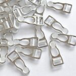 Ganci reggicalze in metallo argentato 10mm, set da 2 pezzi per lingerie