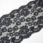 Encaje elástico negro para lencería
