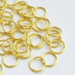 Anelli in metallo dorato 10mm, set da 2 pezzi
