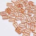 Rose gold 10mm bra G-hooks (swan hooks), nickel-free metal hardware for lingerie strap closures