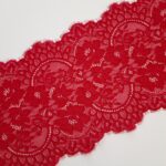 Encaje elástico de pestañas rojas para sujetadores y lencería