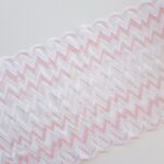 Tejido de encaje elástico blanco/rosa para lencería y sujetadores