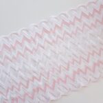 White/pink elastic lace fabric | Stretch lace