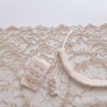 Beige elastic lace fabric | Stretch lace - Image 7