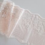 Nude/white embroidered voile lace trim | 2m mirrored set