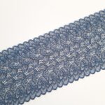 Dark blue soft stretch lace fabric | Floral elastic lace