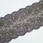Dentelle élastique kaki/grise pour lingerie et soutiens-gorge