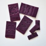 plum hook & eye fasteners for bra & lingerie making (3x2, 3x3)