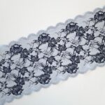 Grey/dark grey stretch lace fabric
