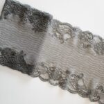 Khaki soft stretch lace trim