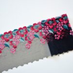 Pizzo ricamato in tulle 2m per lingerie e reggiseni