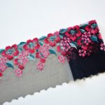 Floral embroidered tulle lace trim | 2m mirrored set
