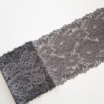 Encaje elástico gris suave para lencería