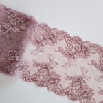 Dentelle rose poudré extensible pour lingerie et soutiens-gorge