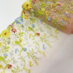 Floral embroidered tulle lace | 2m mirrored set