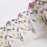 Floral embroidered tulle lace fabric | 2m mirrored set