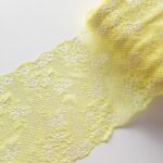 Yellow soft stretch floral lace trim