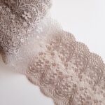 Telas encaje elástico beige para novias y lencería
