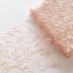 Beige soft embroidered tulle lace