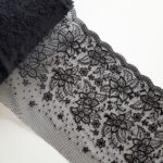 Dentelle brodée noire pour soutien-gorge et lingerie