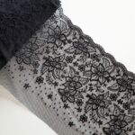 Black embroidered tulle lace trim | Bra & dress making | Lingerie sewing