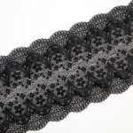 Encaje elástico negro para lencería