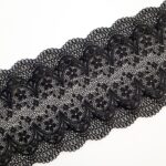 Black stretch lace trim