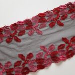 Red/pink/black embroidered lace trim | Bra making & lingerie