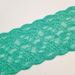 Pizzo elasticizzato verde per reggiseni e lingerie