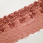 Dentelle brodée miroir 2m terre cuite pour lingerie et soutien-gorge