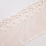 Beige/white embroidered tulle lace fabric | 2m mirrored set