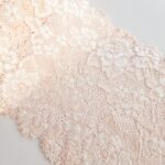 Light peach stretch lace trim | Floral lace