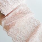 Beige/nude elastic lace fabric | Stretch lace
