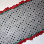 Encaje bordado negro/rojo para lencería | Venta por metro