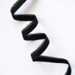 Black picot edge knicker elastic 10 mm | 2 meters
