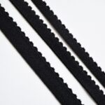 Black picot edge plush elastic | 2 meters | 10/12/15 mm