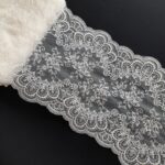 White embroidered tulle lace trim | Lingerie sewing