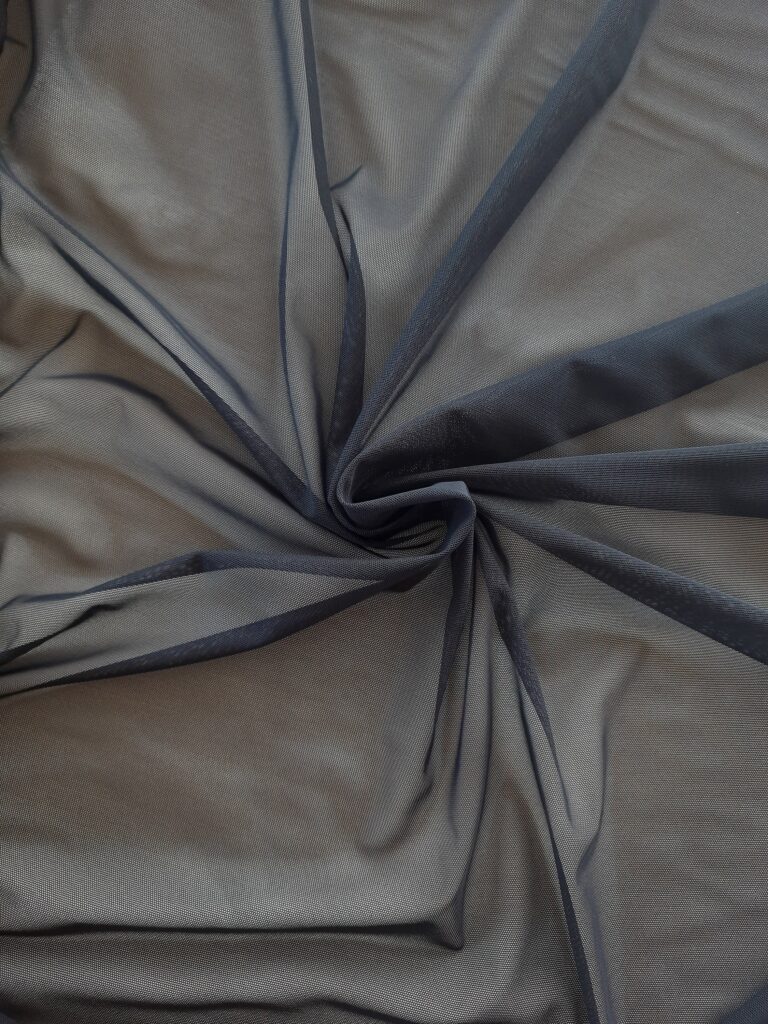 Elastischer Tüll (Stretch-Mesh) in Schwarz für BH-Flügel, Futter und Shaping