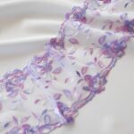 Lilac/pink embroidered tulle lace trim | Bra making & lingerie
