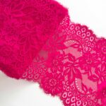 Pizzo elasticizzato a ciglia rosso per lingerie