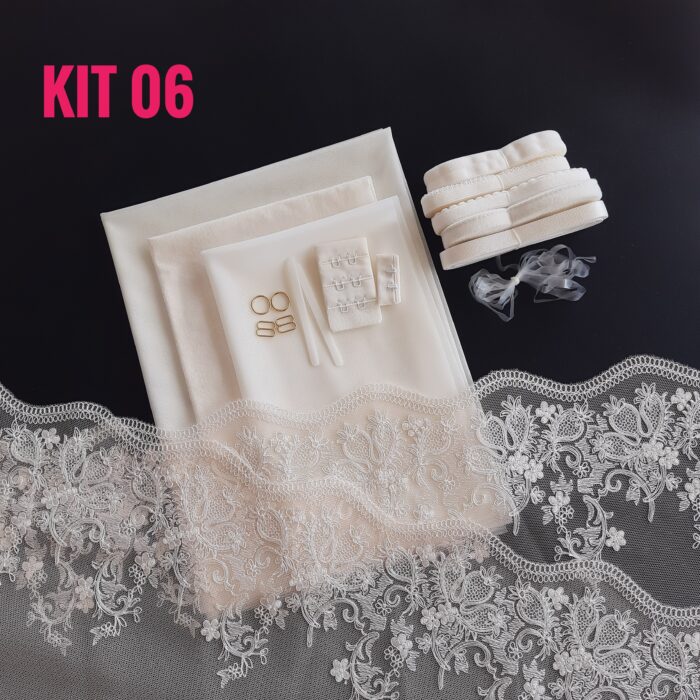 Kit cucito reggiseno + slip bianco antico - immagine 5
