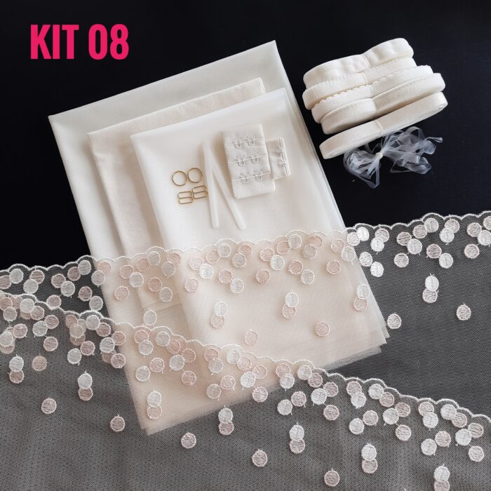 Kit cucito reggiseno + slip bianco antico - immagine 7