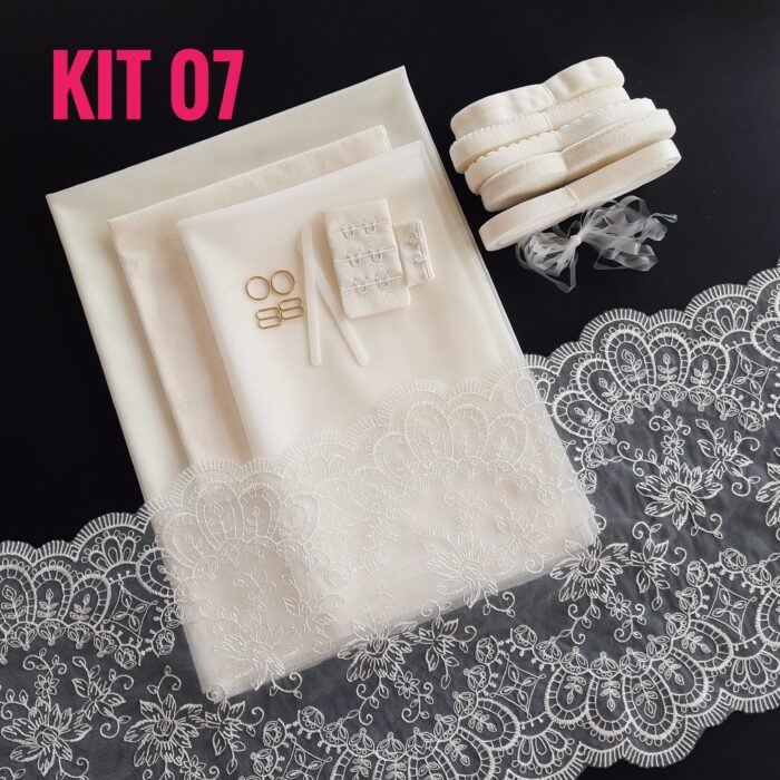 Kit cucito reggiseno + slip bianco antico - immagine 1