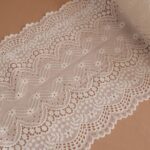antique white stretch lace trim for sewing lingerie, elastic lace fabric for bra making