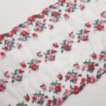 embroidered tulle lace trim for bra making, embroidery for sewing lingerie