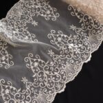 embroidered tulle lace trim for sewing lingerie, soft lace for bra making
