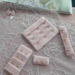 dusty pink hook & eye closures for bra making and sewing lingerie (3x2, 3x3)