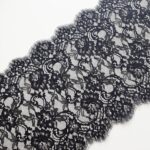 black eyelash chantilly lace trim coupon, lace for sewing dress and corsets